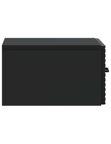 Mobiletto da notte a muro con cassetto Nero 34,5 x 33 x 20 cm
