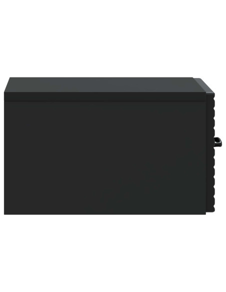 Mobiletto da notte a muro con cassetto Nero 34,5 x 33 x 20 cm
