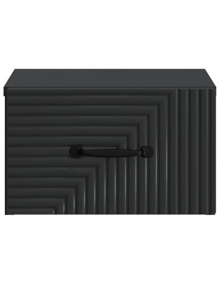 Mobiletto da notte a muro 2 pcs Nero 34,5 x 33 x 20 cm