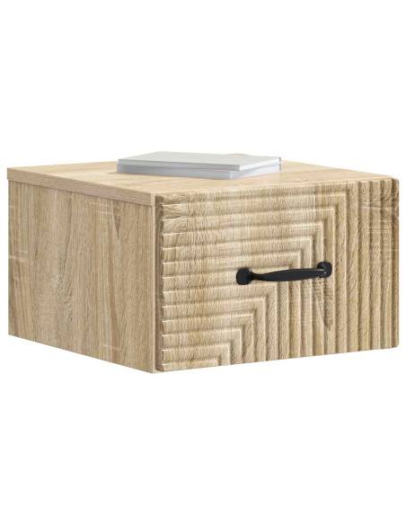 Mobiletto da notte a muro Rovere Sonoma 34,5 x 33 x 20 cm