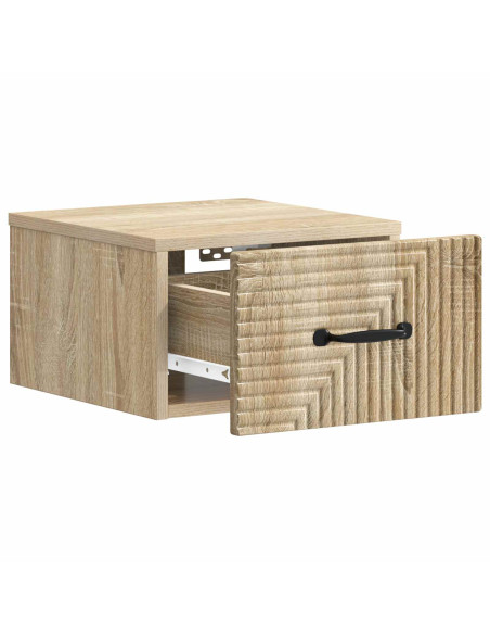 Mobiletto da notte a muro Rovere Sonoma 34,5 x 33 x 20 cm