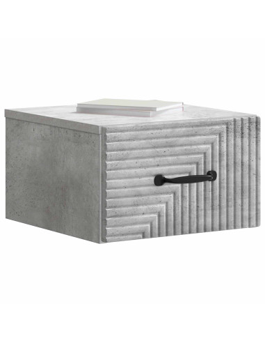 Mobiletto da notte a muro Grigio Cemento 34,5 x 33 x 20 cm
