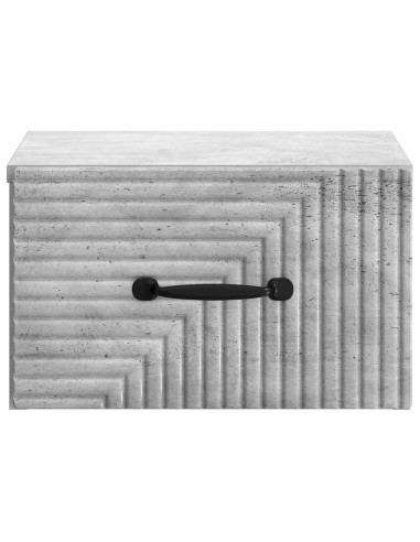 Mobiletto da notte a muro con cassetto 2 pcs Grigio Cemento