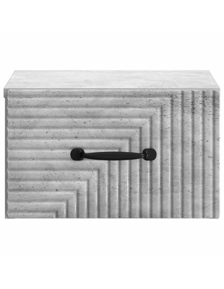 Mobiletto da notte a muro con cassetto 2 pcs Grigio Cemento