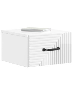 Mobiletto da notte a muro 2 pcs Bianco Lucido 34,5 x 33 x 20 cm 2