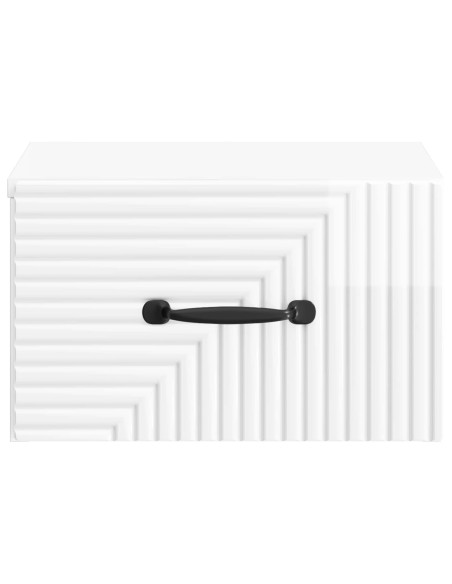 Mobiletto da notte a muro 2 pcs Bianco Lucido 34,5 x 33 x 20 cm