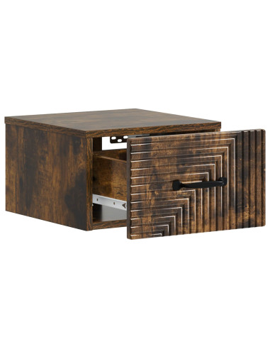 Mobiletto da notte a muro Rovere Fumo 34,5 x 33 x 20 cm