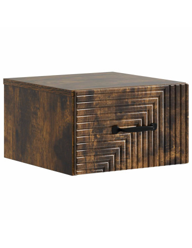 Mobiletto da notte a muro 2 pcs Rovere Fumo 34,5 x 33 x 20 cm