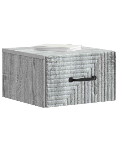 Mobiletto da notte a muro 2 pcs Grigio Sonoma 34,5 x 33 x 20 cm