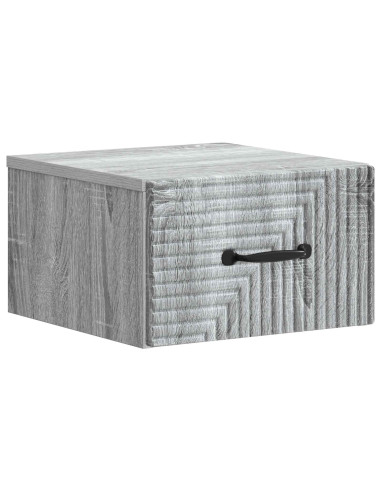 Mobiletto da notte a muro 2 pcs Grigio Sonoma 34,5 x 33 x 20 cm