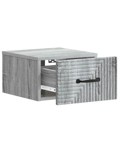 Mobiletto da notte a muro 2 pcs Grigio Sonoma 34,5 x 33 x 20 cm