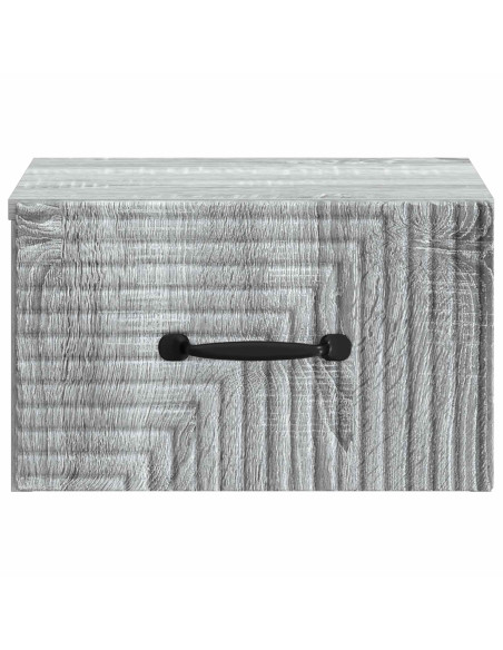 Mobiletto da notte a muro 2 pcs Grigio Sonoma 34,5 x 33 x 20 cm