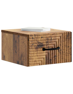 Mobiletto da notte a muro Legno antico 34,5 x 33 x 20 cm 2