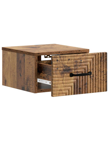 Mobiletto da notte a muro Legno antico 34,5 x 33 x 20 cm