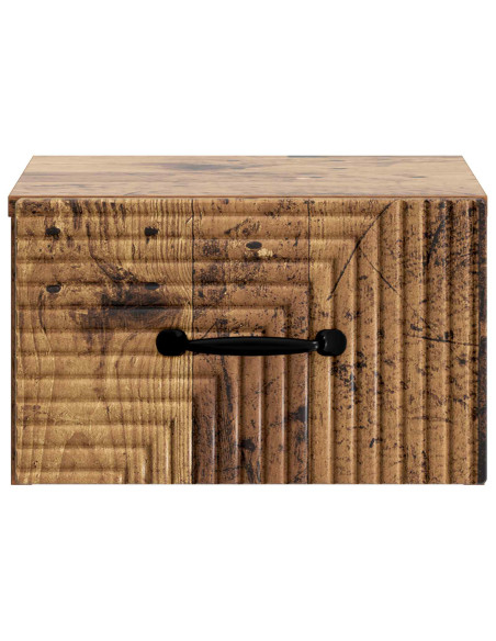 Mobiletto da notte a muro Legno antico 34,5 x 33 x 20 cm