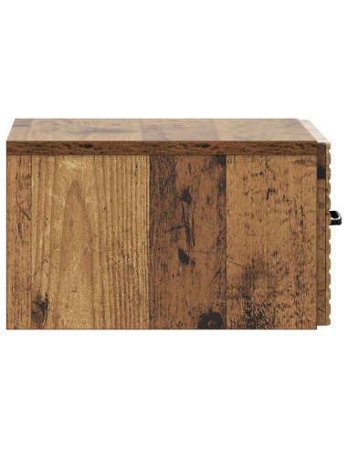 Mobiletto da notte a muro Legno antico 34,5 x 33 x 20 cm