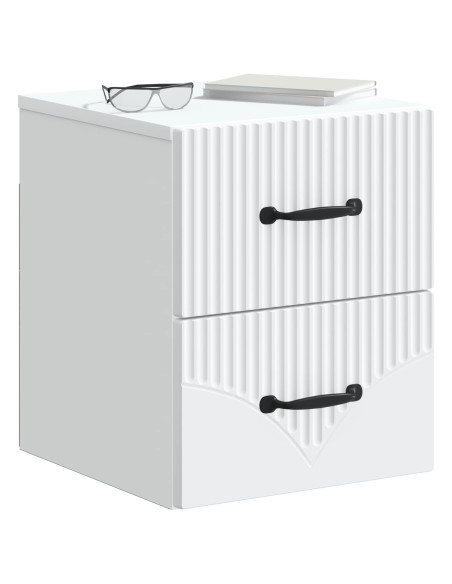 Mobiletto da notte a muro 2 pcs Bianco 34,5 x 33 x 40 cm