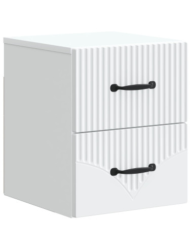 Mobiletto da notte a muro 2 pcs Bianco 34,5 x 33 x 40 cm