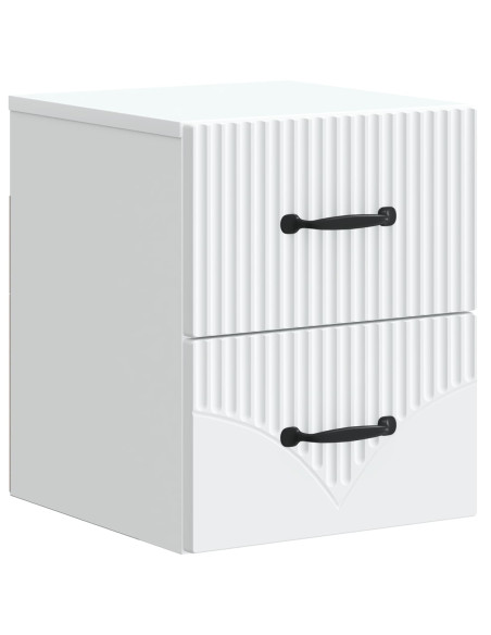 Mobiletto da notte a muro 2 pcs Bianco 34,5 x 33 x 40 cm
