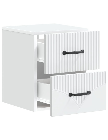 Mobiletto da notte a muro 2 pcs Bianco 34,5 x 33 x 40 cm