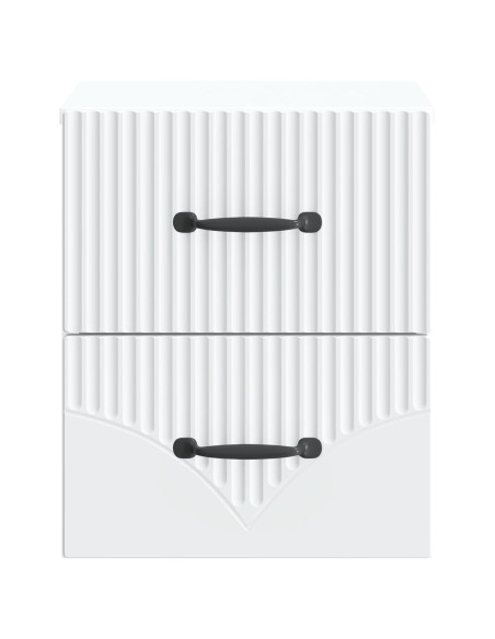 Mobiletto da notte a muro 2 pcs Bianco 34,5 x 33 x 40 cm
