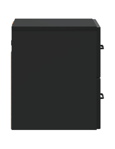 Mobiletto da notte a muro con cassetto Nero 34,5 x 33 x 40 cm