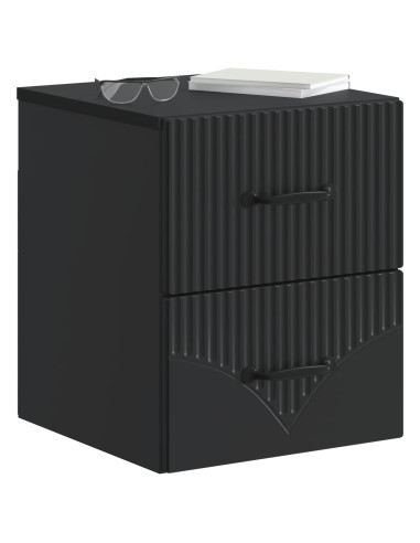 Mobiletto da notte a muro 2 pcs Nero 34,5 x 33 x 40 cm