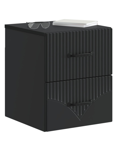 Mobiletto da notte a muro 2 pcs Nero 34,5 x 33 x 40 cm