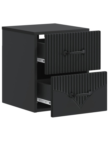 Mobiletto da notte a muro 2 pcs Nero 34,5 x 33 x 40 cm