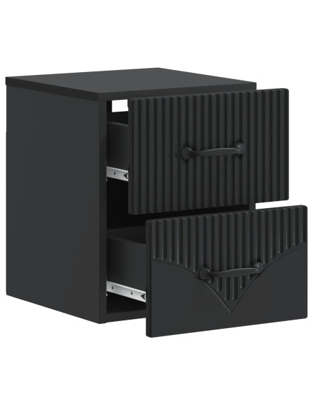Mobiletto da notte a muro 2 pcs Nero 34,5 x 33 x 40 cm