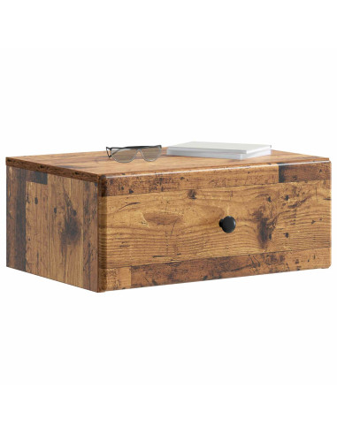 Mobiletto da notte a muro 2 pcs Legno antico 49 x 34,5 x 20 cm