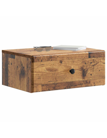 Mobiletto da notte a muro 2 pcs Legno antico 49 x 34,5 x 20 cm