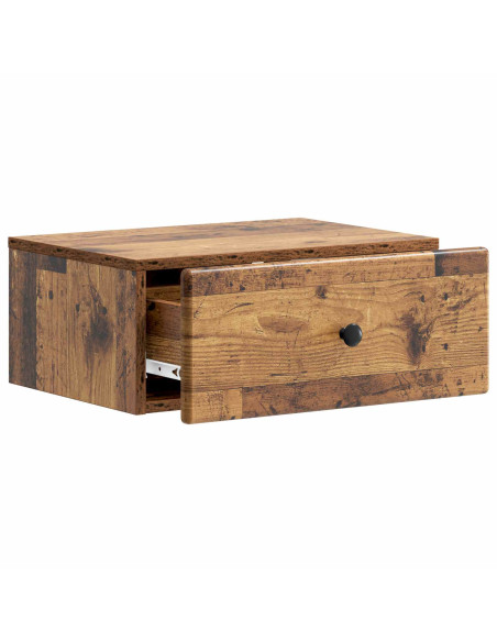 Mobiletto da notte a muro 2 pcs Legno antico 49 x 34,5 x 20 cm