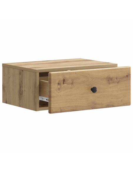 Mobiletto da notte a muro con cassetto 2 pcs Rovere Artigianale