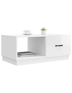 Tavolino da salotto Bianco Lucido 90 x 50 x 37 cm 2