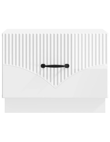 Tavolino da salotto con cassetto Bianco Lucido 49 x 50 x 37 cm