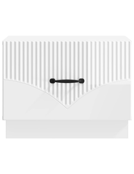 Tavolino da salotto con cassetto Bianco Lucido 49 x 50 x 37 cm