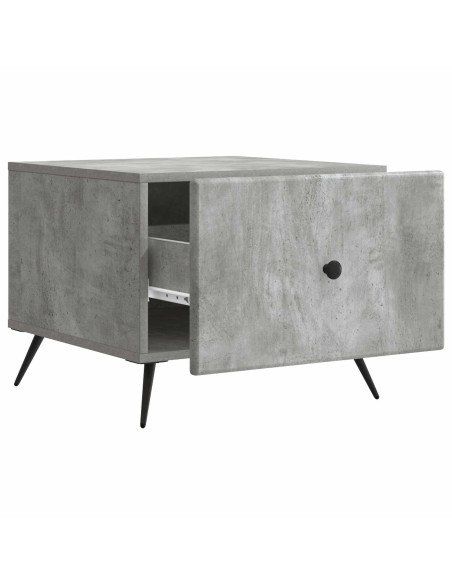 Tavolino da salotto con cassetto Grigio Cemento 49 x 50 x 40 cm
