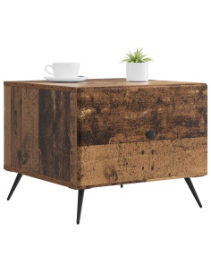 Tavolino da salotto con cassetto Legno antico 49 x 50 x 40 cm 2