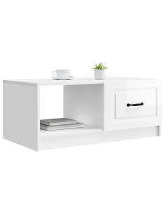 Tavolino da salotto Bianco Lucido 90 x 50 x 37 cm 2