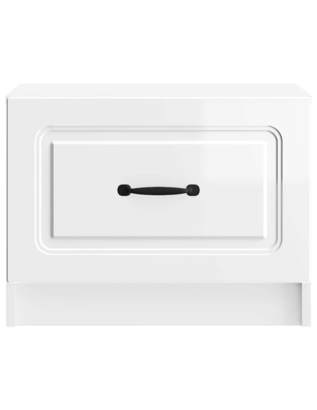 Tavolino da salotto con cassetto Bianco Lucido 49 x 50 x 37 cm