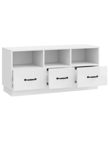 Mobile TV Bianco Lucido 102 x 34,5 x 47 cm Legno ingegnerizzato