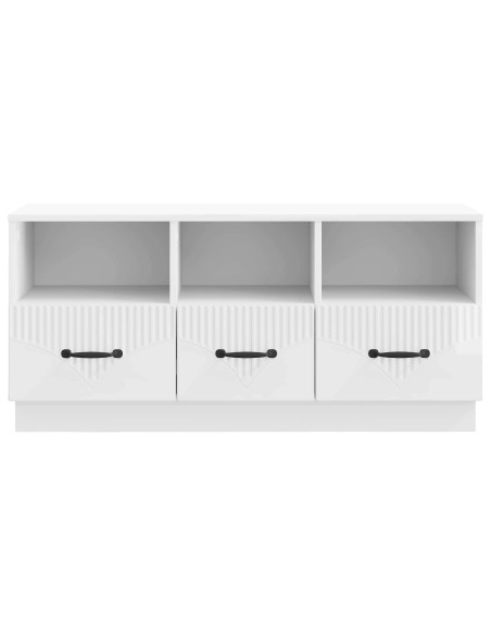 Mobile TV Bianco Lucido 102 x 34,5 x 47 cm Legno ingegnerizzato