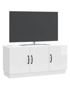 Mobile TV Bianco Lucido 99 x 34,5 x 47 cm Legno ingegnerizzato 2