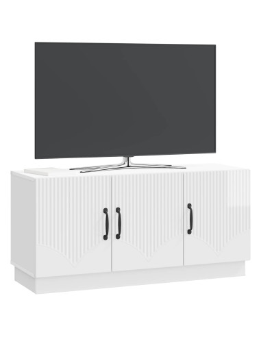 Mobile TV Bianco Lucido 99 x 34,5 x 47 cm Legno ingegnerizzato