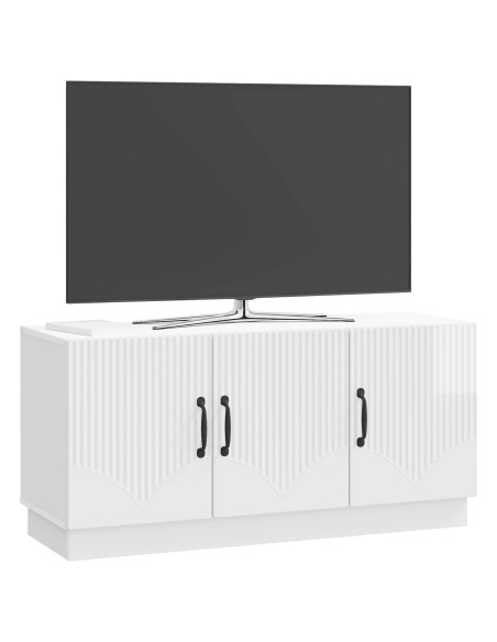 Mobile TV Bianco Lucido 99 x 34,5 x 47 cm Legno ingegnerizzato