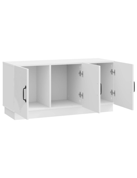 Mobile TV Bianco Lucido 99 x 34,5 x 47 cm Legno ingegnerizzato