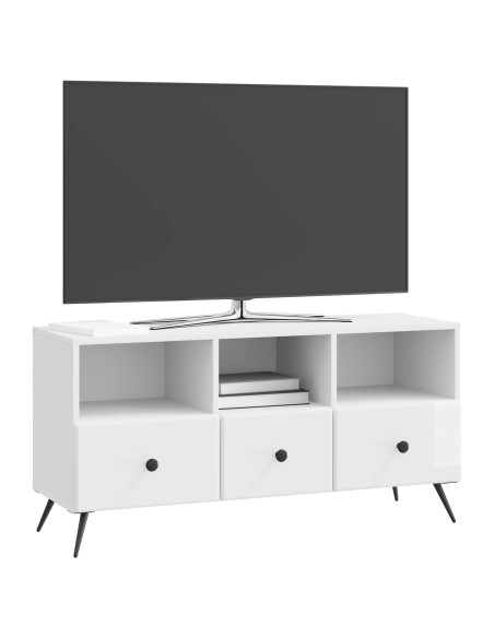 Mobile TV Bianco Lucido 102 x 34,5 x 50 cm Legno ingegnerizzato