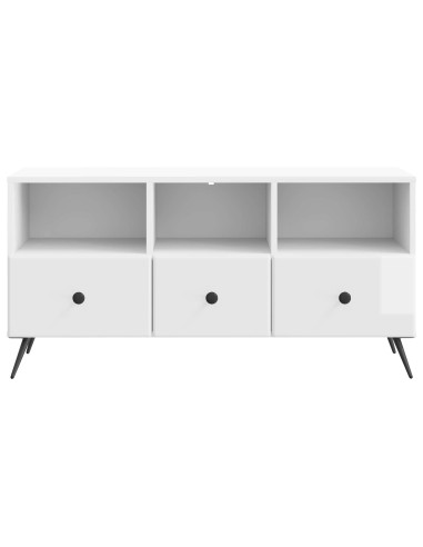 Mobile TV Bianco Lucido 102 x 34,5 x 50 cm Legno ingegnerizzato