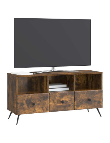 Mobile TV Rovere Fumo 102 x 34,5 x 50 cm Legno ingegnerizzato